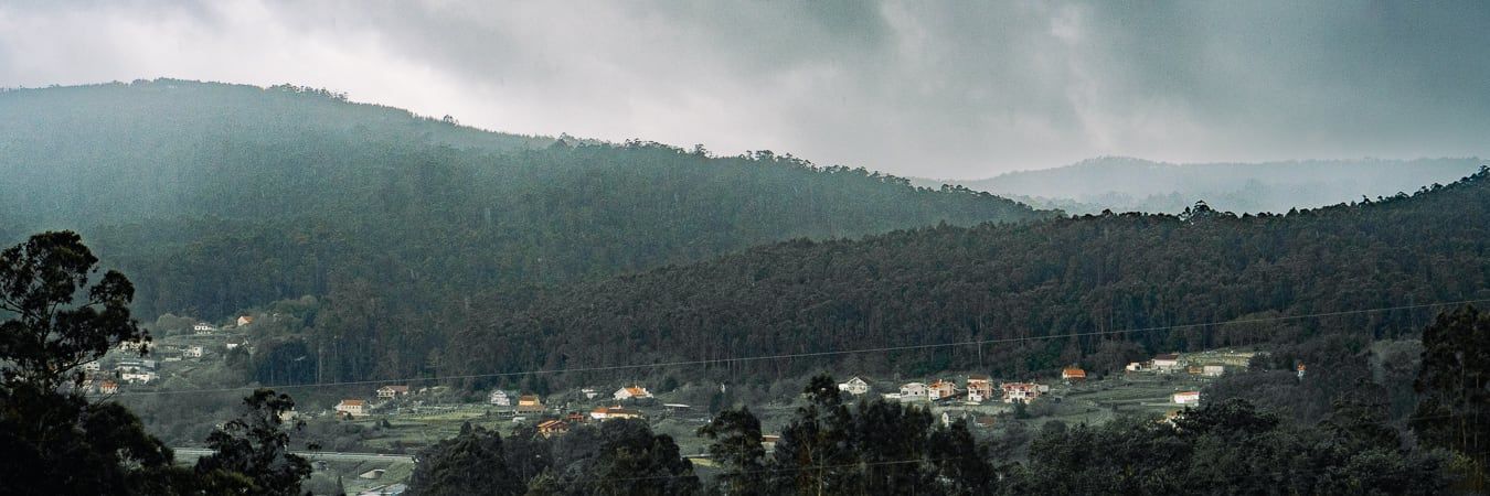 Hills in mist